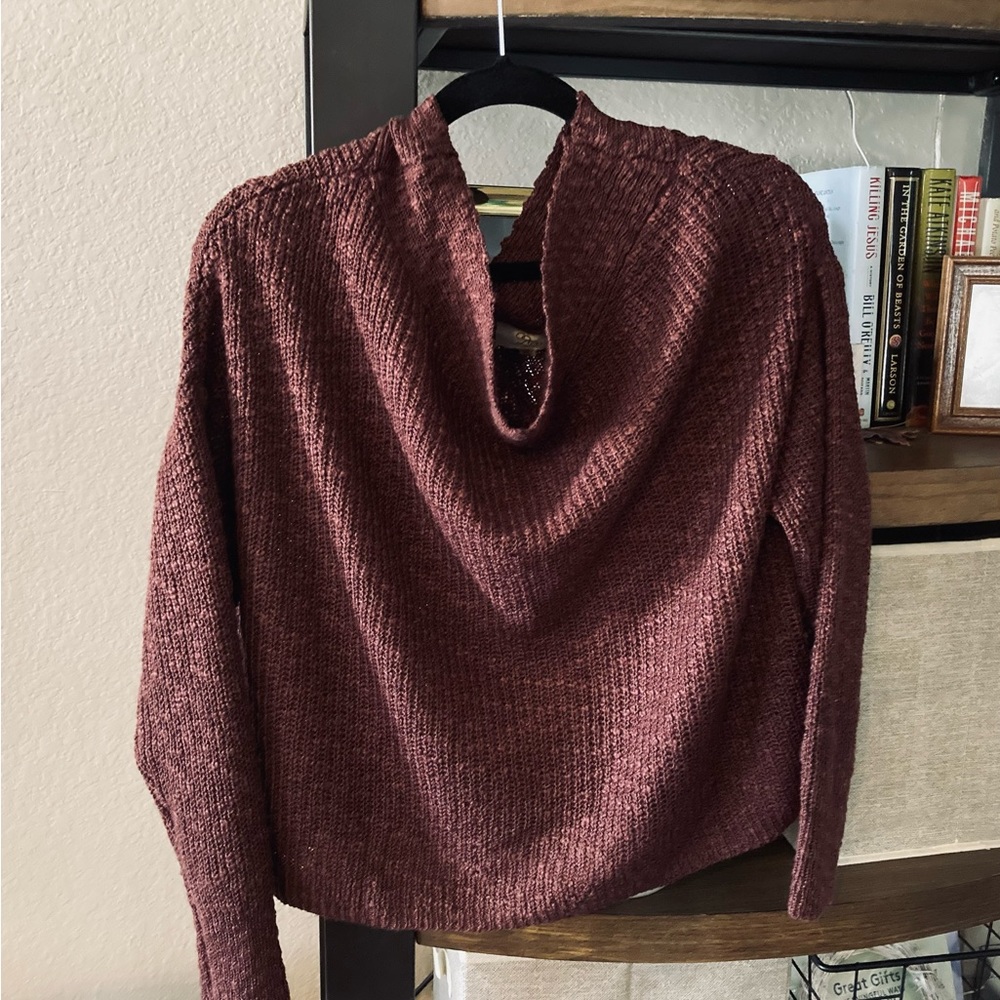 Brown Sweater - 65/35 cotton/acrylic. Very nice drape and weave.  Size Small.